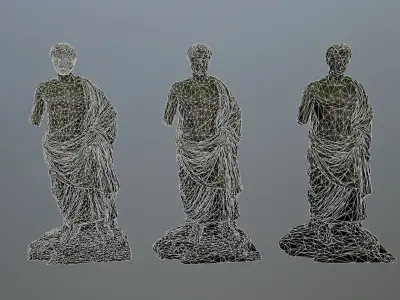 statue 5 roman Low-poly 3D model