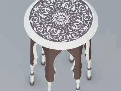 Moroccan round side table 3D model