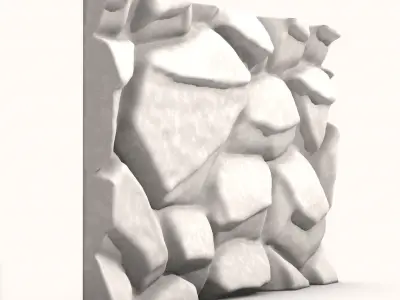 Rustic Rubble Stone Wall Geometry 3D model
