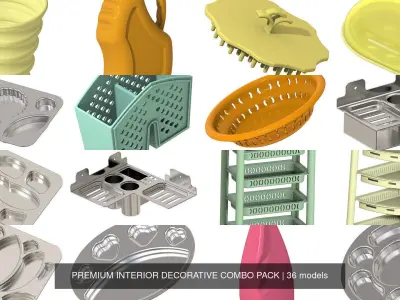 PREMIUM INTERIOR DECORATIVE COMBO PACK 3D Model Collection