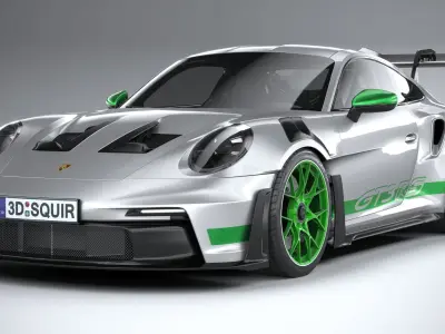 Porsche 911 GT3RS 2023 LowPoly 3D model