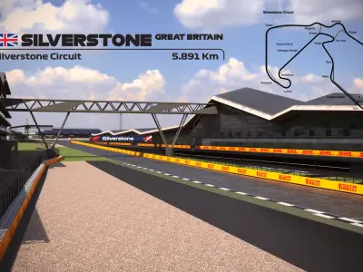 Silverstone Track Low-poly 3D model