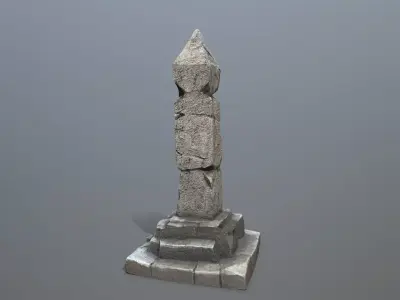 pillar Low-poly 3D model 5