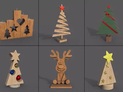 Christmas wooden decor collection