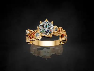 Luxury Woman Ring 3D print model