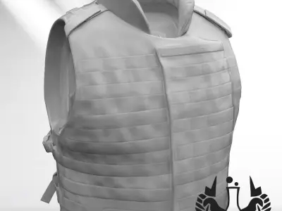 SWAT Police Bulletproof Vest Game Ready PBR Low Poly Low-poly 3D model