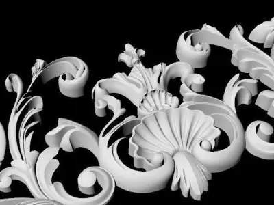 Central decor ornament for furniture 3D model 974
