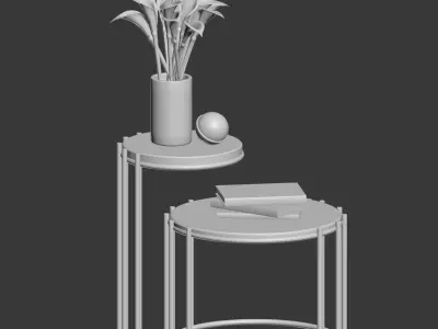 Messina Nesting Side Tables West Elm 3D model