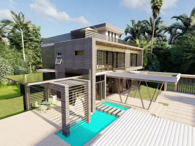 Casa Scene-villa-modern house 3D model