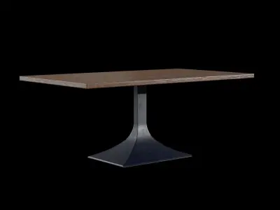 Hector Dining Table walnut wood Low-poly 3D model