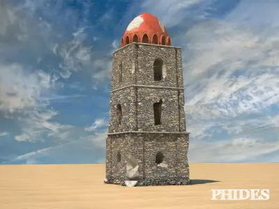 Ancient ruins tower low poly Low-poly 3D model