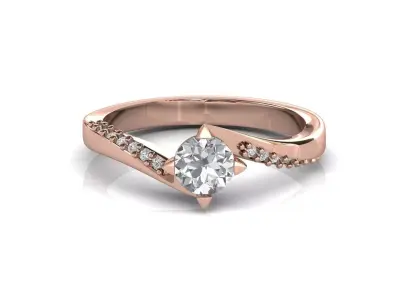 STL 3DM Print Ready Women Diamond Ring Lightweight Printable  3D print model 143