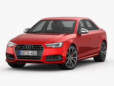 Audi S4 2016 detailed interior 3D model