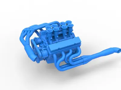 Engine V8 for Supermodified race car Version 3 Scale 1 to 25 3D print model