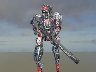 Sci-Fi Assault Soldier Low-poly 3D model