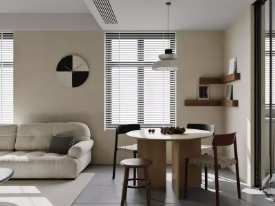 Modern living room dining room interior scenes 164 3D model