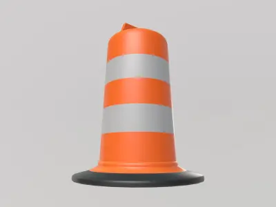 Stylized Low-Poly Cylinder Traffic Barrel Low-poly 3D model