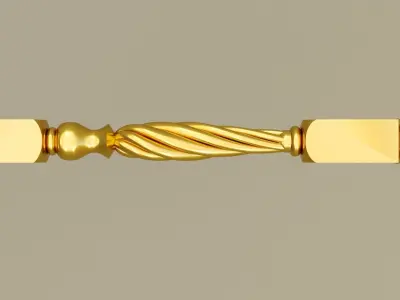 baluster 3d model gold plated door handle 3D model