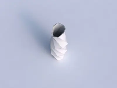 Vase twisted arc hexagon with huge plates 3D print model