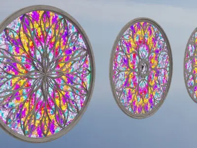 Gothic Rosette Window Low-poly 3D model
