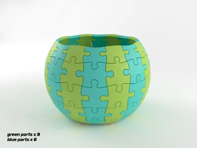 Puzzle flowerpot  3D print model
