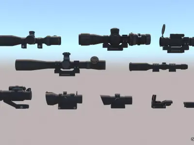 Scope dot sight Low-poly 3D model