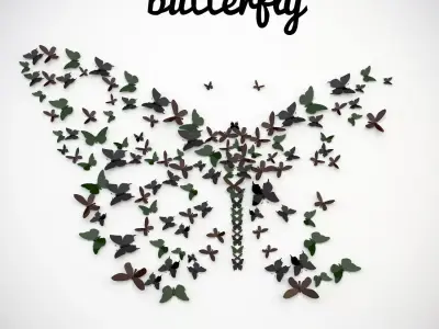panel butterfly 3D model