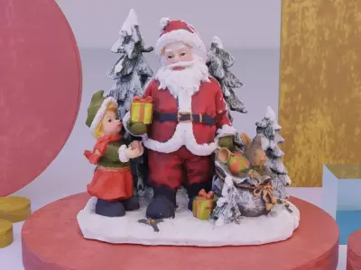 Santa Claus Cristmas scene 3D model