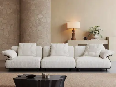 Mid Century interior scene 3D model