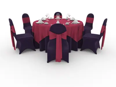 Banquet Table and Chair 73 3D model