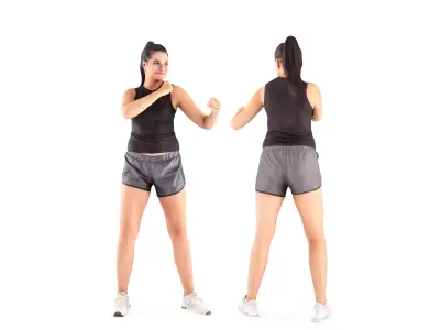 Female boxing 34 Low-poly 3D model