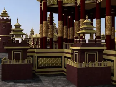 Myanmar Golden Palace 3D model