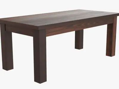 Wooden rectangle coffee table 3D model