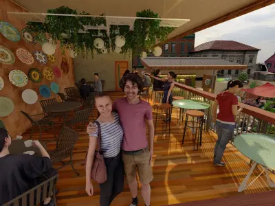 restaurant cafe bar design by primotive architects  skp 3D model