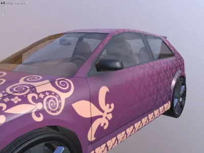 4K pbr texture low poly car  Low-poly 3D model