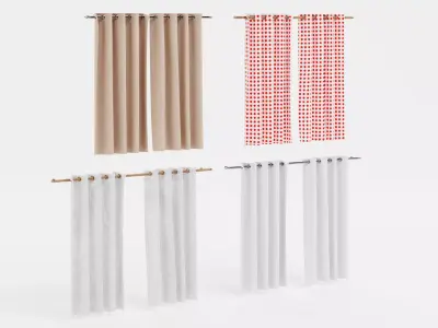 Curtains Set - Complete Window Drapery Collection 3D model