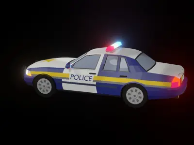 Police Car Low-poly 3D model 3