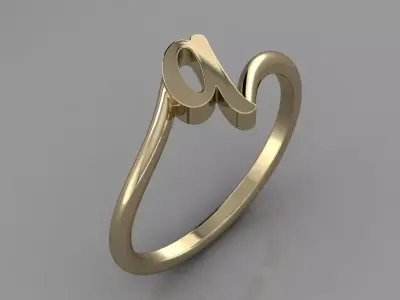 Alphabet Ring Q 3D print model