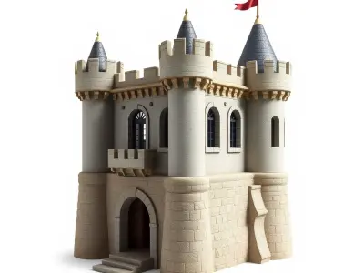Grand Stone Castle model pack Low-poly 3D model