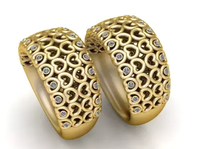 heart gold ring 3D printable model   3D print model