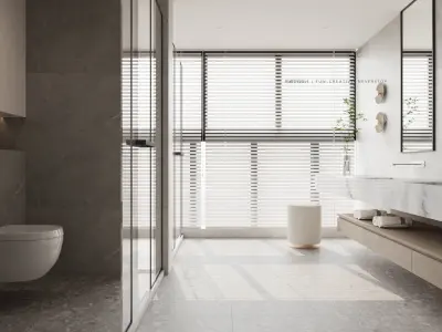 Modern Elegance - 3D Living Dining and Bedroom Spaces 3D model