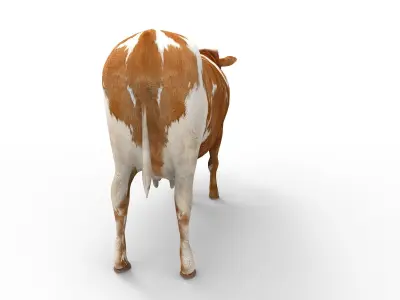 3D Cow Rigged cattle  Low-poly 3D model