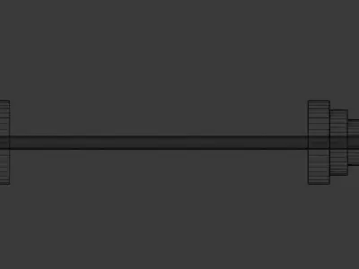 Iron barbell Low-poly 3D model