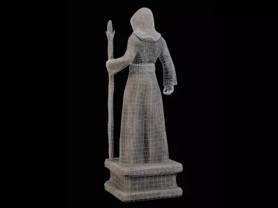 Robed Statue Low-poly 3D model