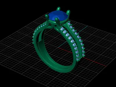 STL 3DM Print Ready Women Diamond Ring Lightweight Printable  3D print model 125