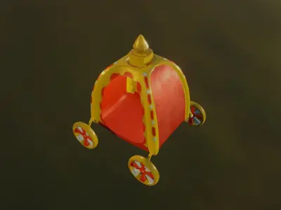 Christmas car for holidays Low-poly 3D model