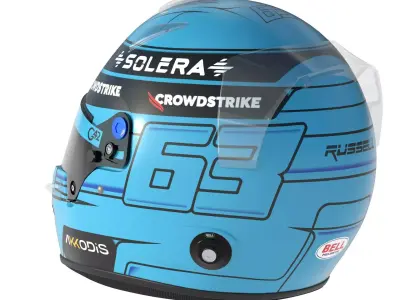 F1 Mercedes Helmets 2024 3D model