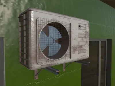 3D Front Of Apartment Model With Texture - High Poly Low-poly 3D model