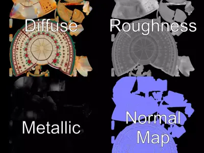 Embroidered Yurt model pack Low-poly 3D model