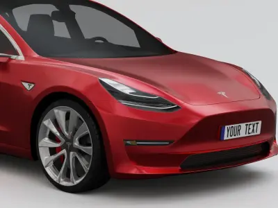 Tesla Model 3 3D model Rigged